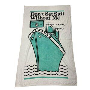 Vintage American Express Don't Set Sail Boat Beach‎ Towel 55" X 36" Amex